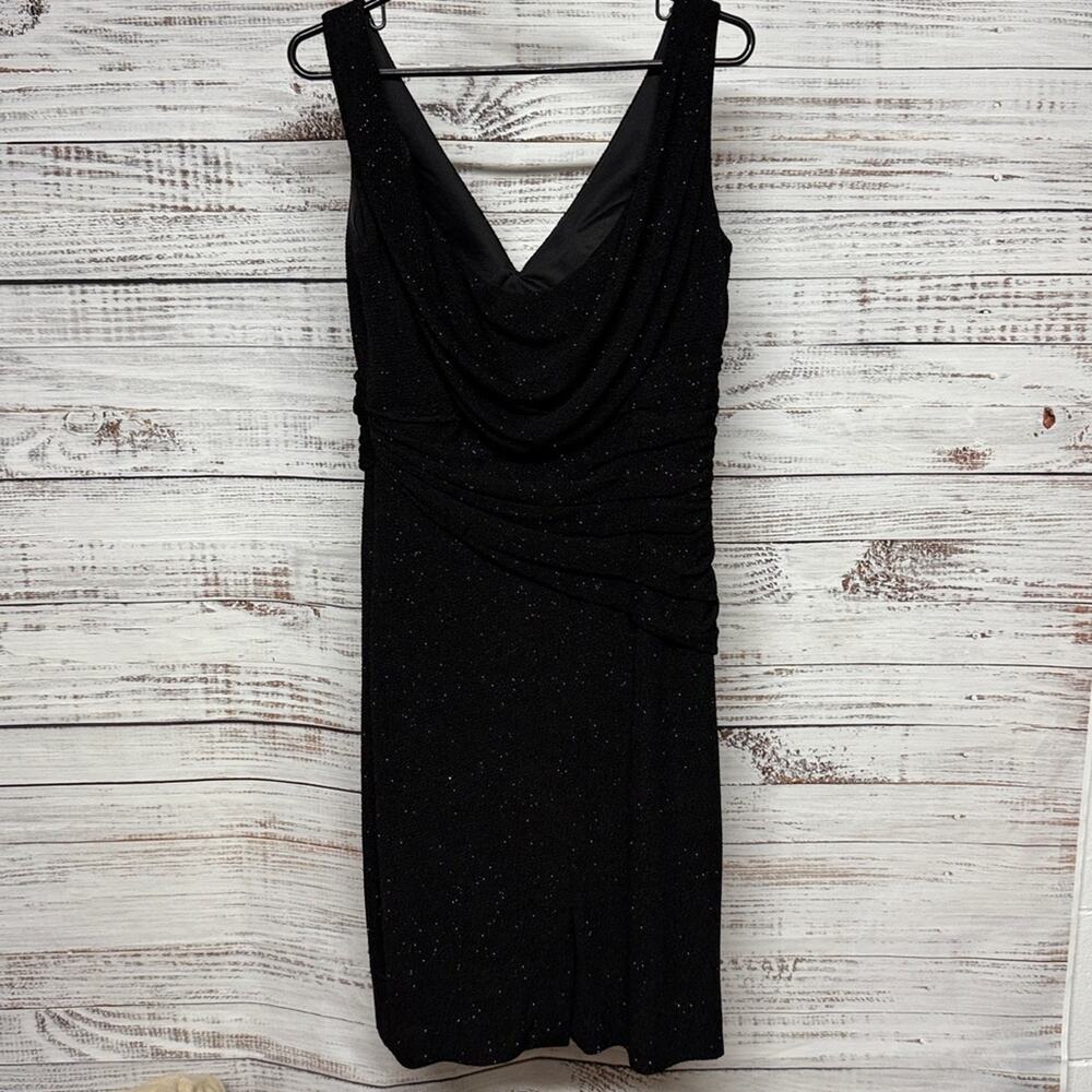 Social Occasions by Mon Cheri Sparkle Black Sleeveless Dress 12 Formal - Picture 5 of 7